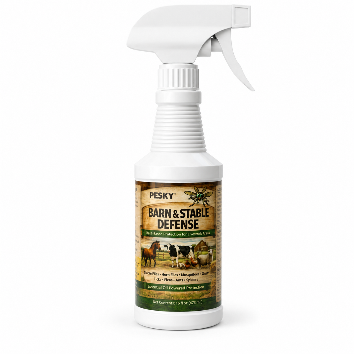 PESKY® Bug Away – Livestock Barn Surface Spray Plant-Based Insect Deterrent for Barns, Coops & Outdoor Animal Areas-0