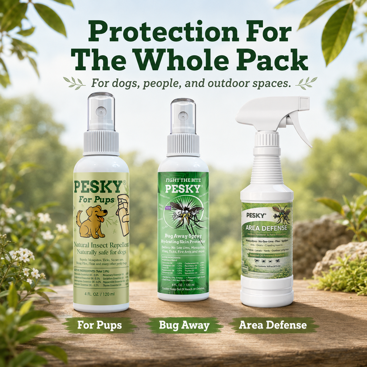 🐶 PESKY® for Pups Plant-Based Insect Deterrent Spray for Dogs 2oz-2