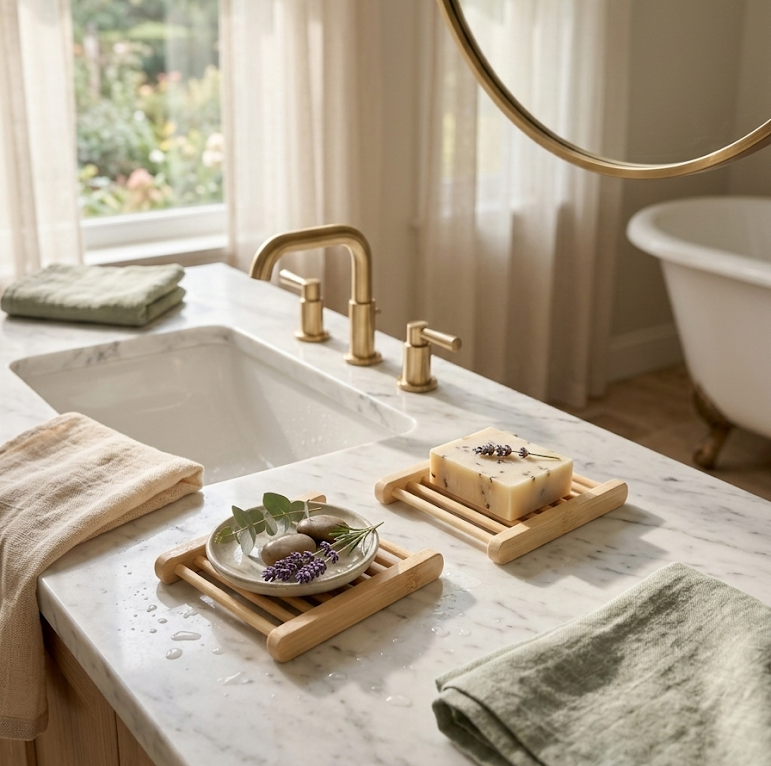 4-Pack Bamboo Soap Dish-2